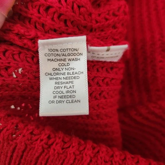 LOFT Red Bell Sleeve Sweater Women's Size Small - Picture 4 of 5